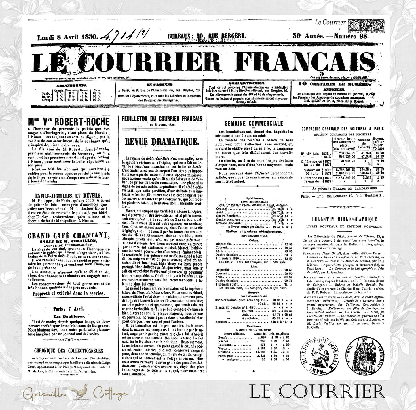 Le Courrier - IOD Decor Stamp RETIRED