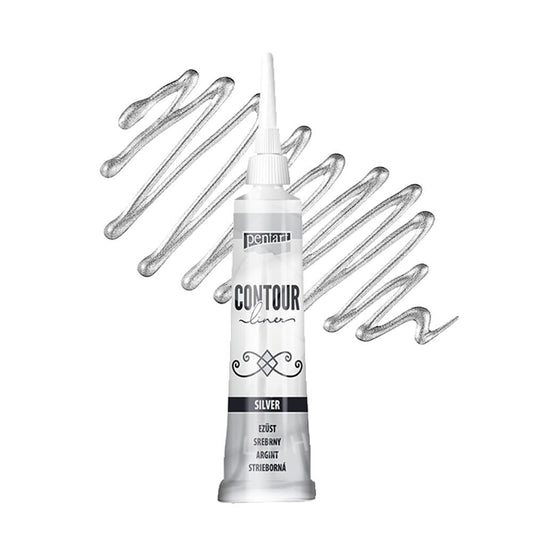 Silver - Pentart Contour Liner 20ml