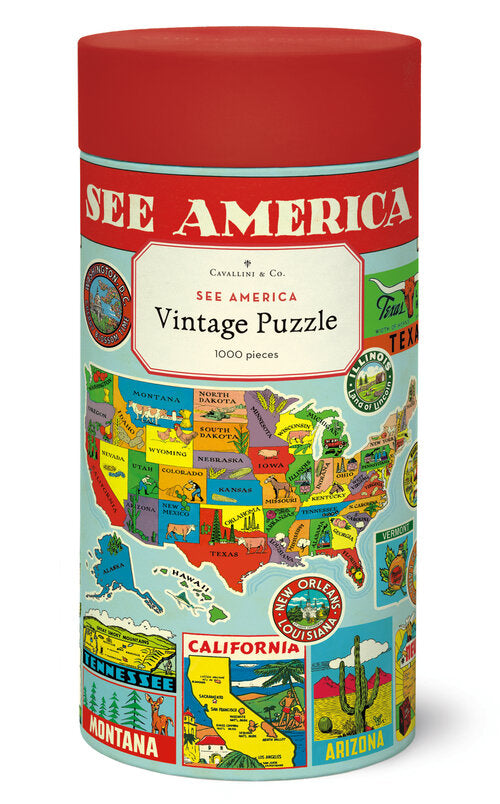 Cavallini & Co. Vintage Puzzle - See America 1000pc