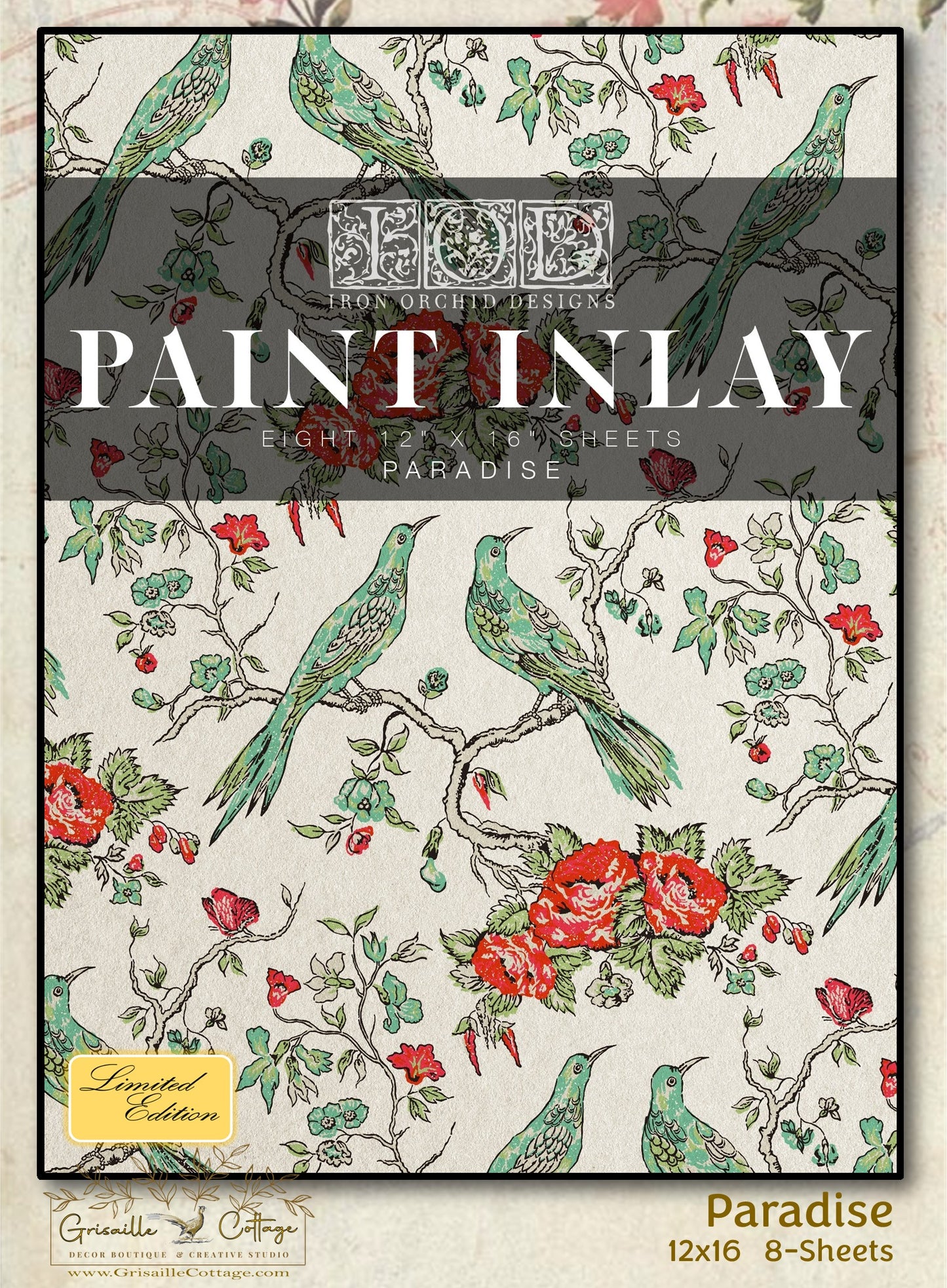 Paradise - 8 Sheet, 12x16 Pad IOD Paint Inlay™