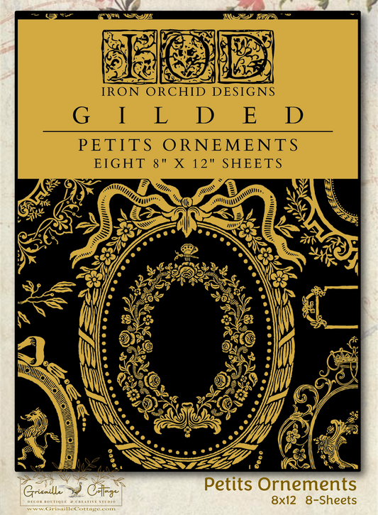 Petit Ornements - Gilded Collection - 8 Sheet, 8x12 Pad IOD Decor Transfer™