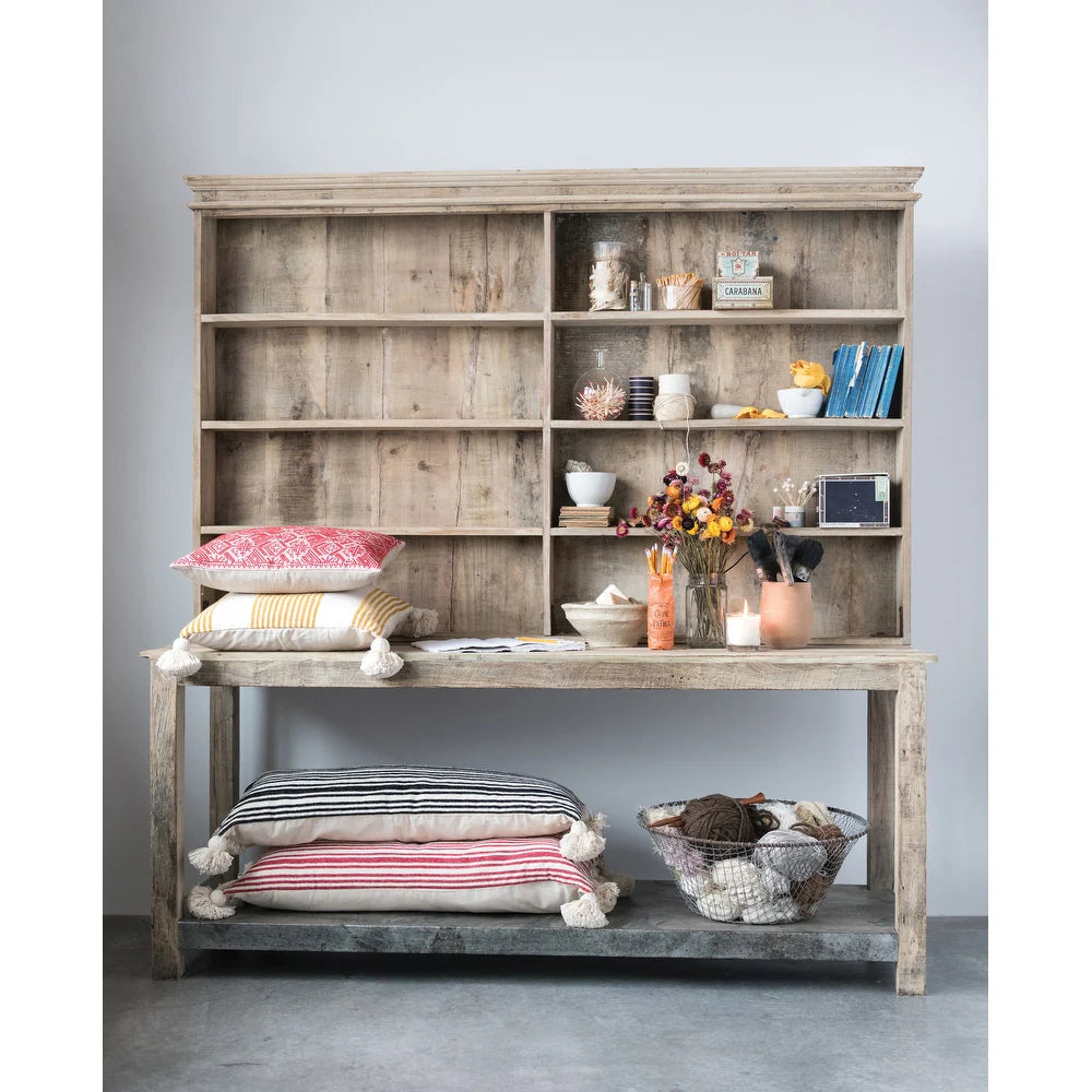 Reclaimed 2-Piece Wood & Metal Hutch - (𝐏𝐢𝐜𝐤-𝐔𝐩 𝐎𝐧𝐥𝐲)