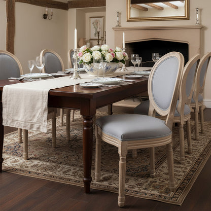 French Limewash Upholstered Dining Chair, Grey - (𝐏𝐢𝐜𝐤-𝐔𝐩 𝐎𝐧𝐥𝐲)