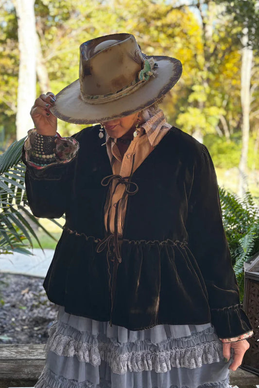 Rustic Evening Velvet Jacket - Jaded Gypsy
