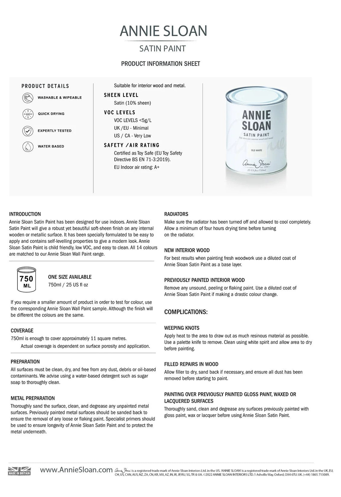 Canvas - Annie Sloan Satin Paint 750ml