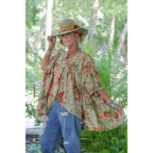 Rose Garden Trellis Top O/S - Jaded Gypsy