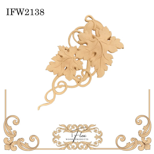 Grape Leaf Vine Drop 2138 - iFlex Heat Bendable Embellishment