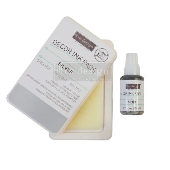 Silver Ink & Refillable Ink Pad