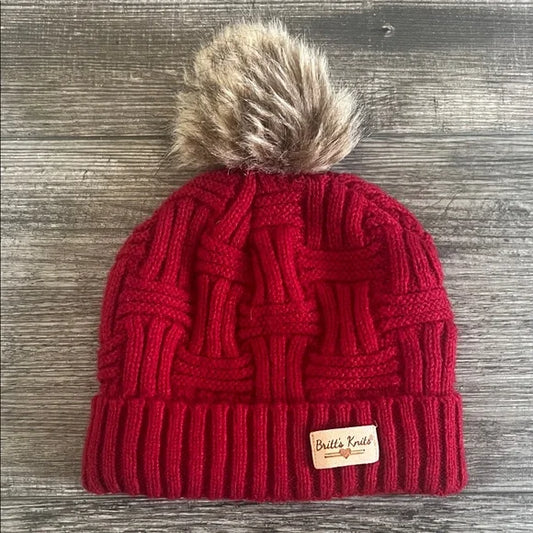 Plush Knit Pom Winter Hat Beanie