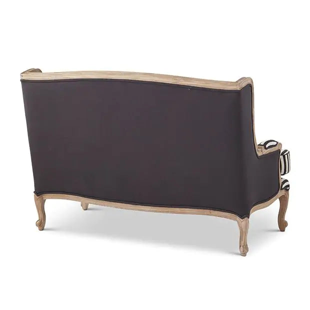 Simply Black & Cream Stripe Pattern Settee - (𝐏𝐢𝐜𝐤-𝐔𝐩 𝐎𝐧𝐥𝐲)