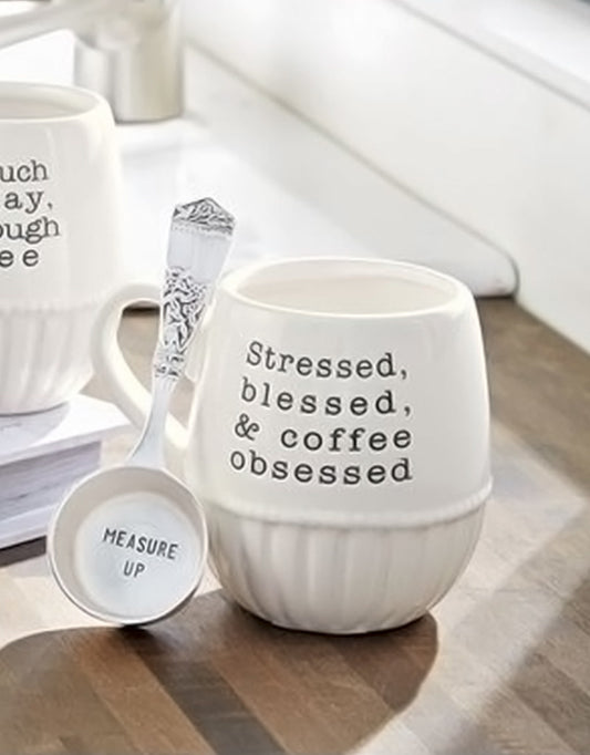 Circa Stressed Coffee Mug with Scoop by Mud Pie