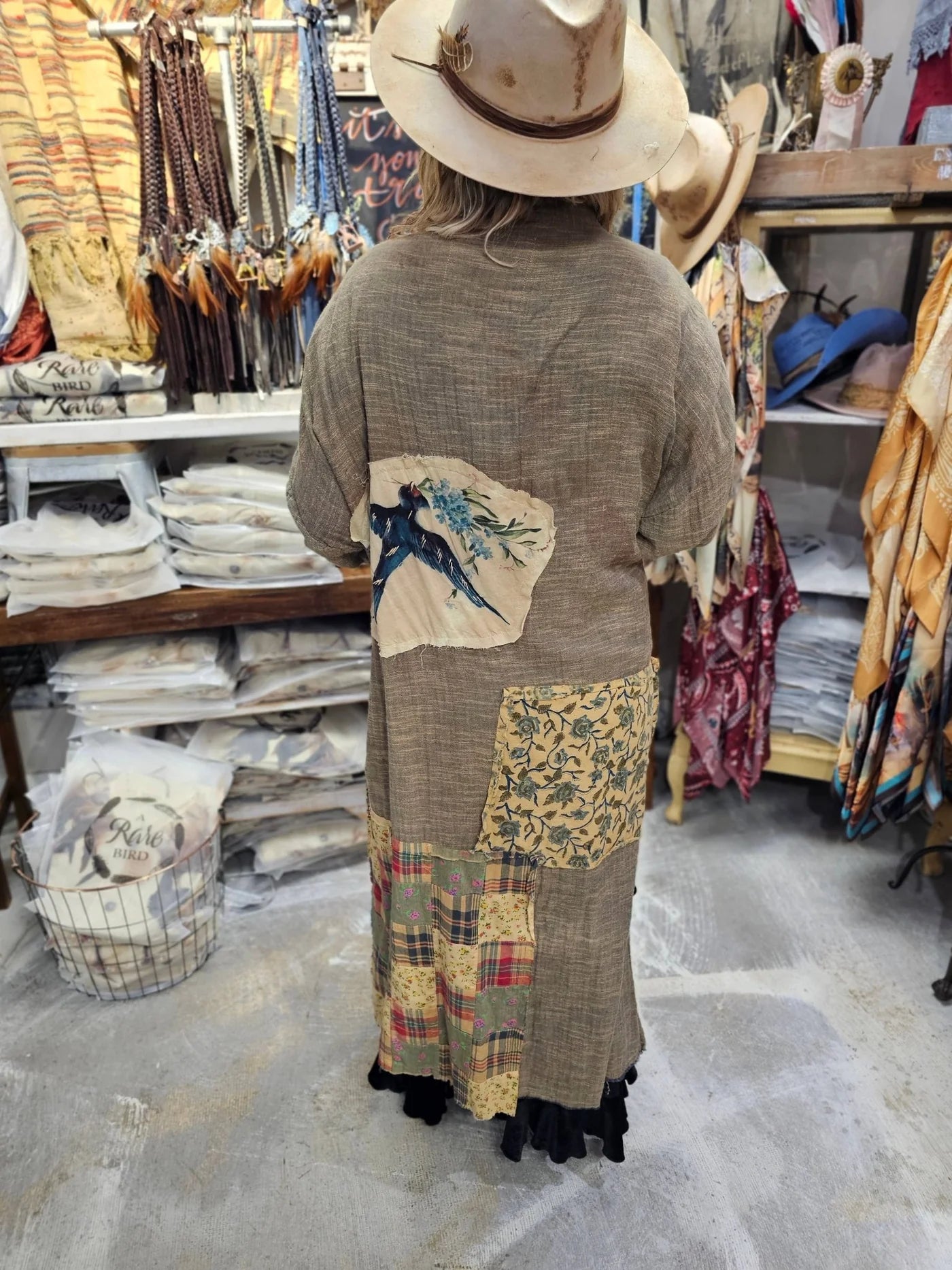 Fly Away Patch Duster O/S - A Rare Bird