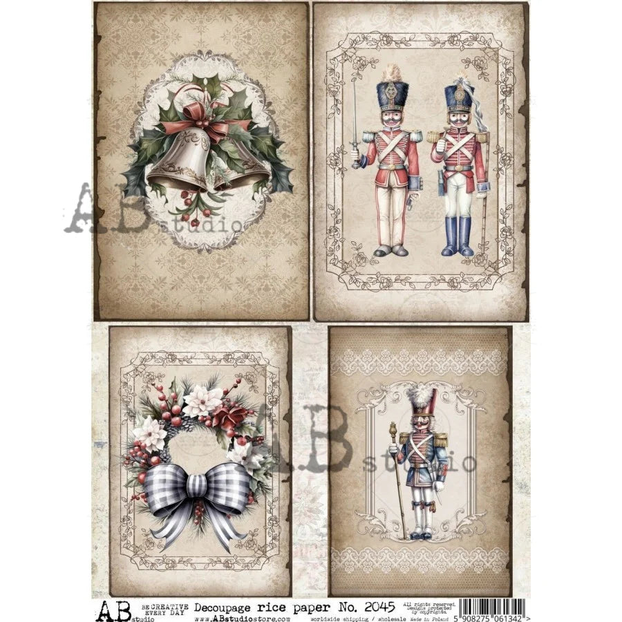 Holiday Labels 2045 - A4 8.3 x 11.7 Rice Paper by AB Studio