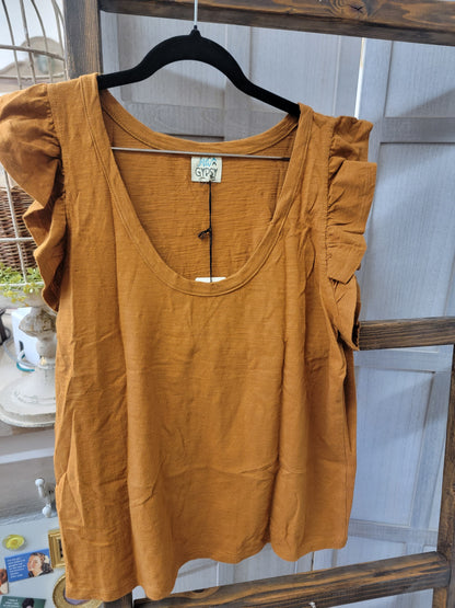 Blissful Dreams Top, Dark Mustard - Jaded Gypsy