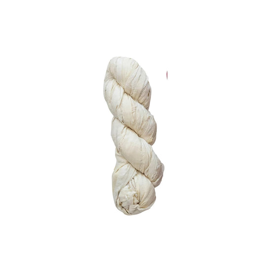 Recycled Torn Silk Ribbon, Ivory Color appx 70-75YDS