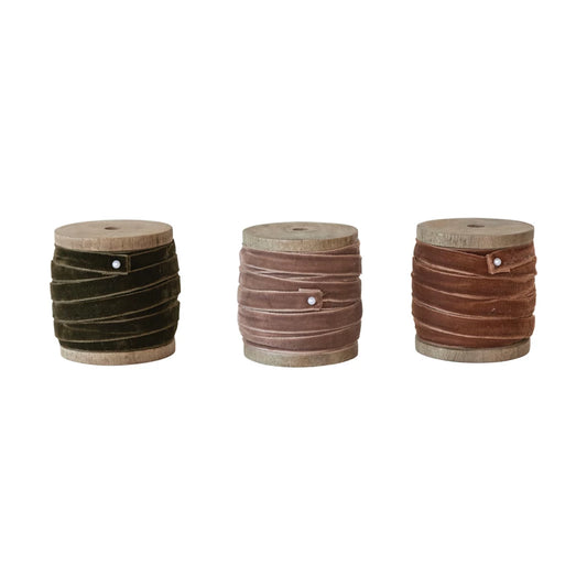 Velvet Ribbon on Wood Spool 10 Yard