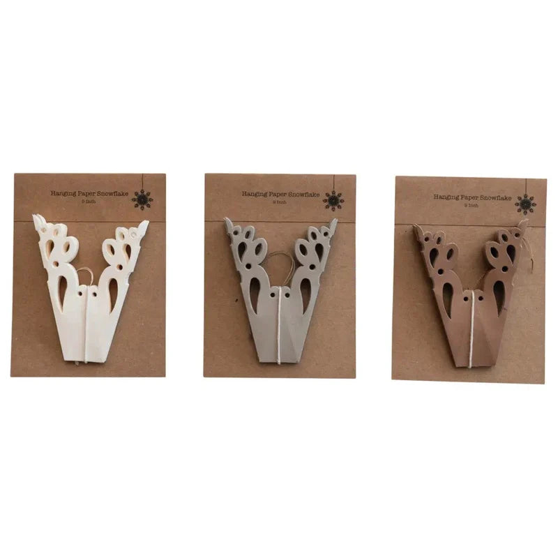 Recycled Paper Folding Snowflake Ornament