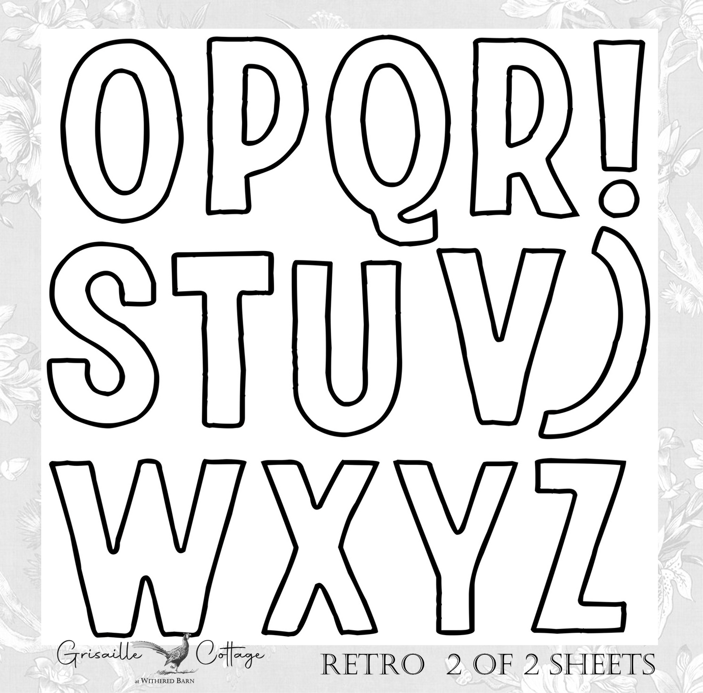 Retro Font 2-Sheet - IOD Decor Stamp  RETIRED