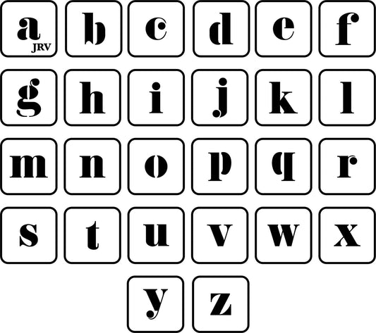 Curly Lowercase Letters - JRV Stencil Co